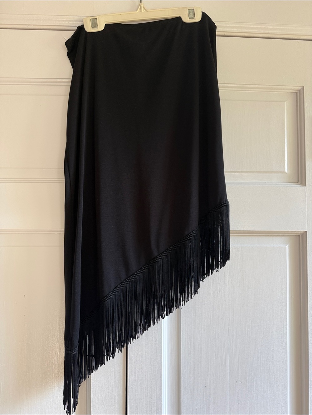 Wet Seal Black Asymmetrical Fringe Skirt